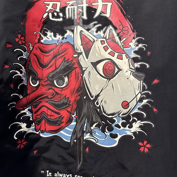 Demon Slayer Kitsune Fox Mask Windbreaker Jacket - Picture 2 of 3